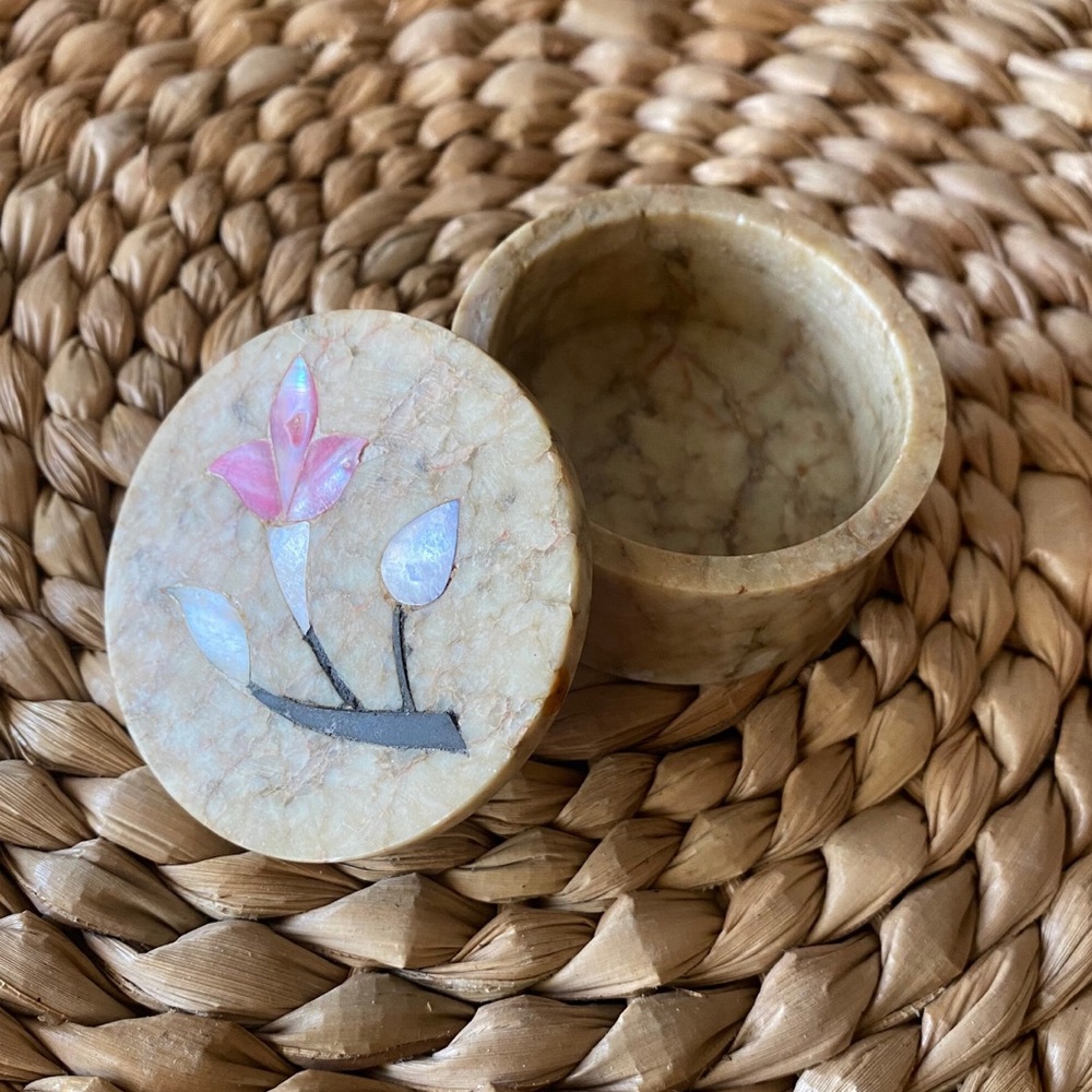 Stone trinket box made in India